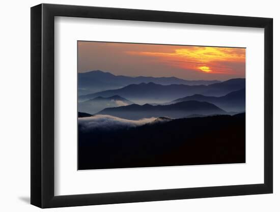 Sunset over the Great Smoky Mountains National Park, Tennessee, USA-Jerry Ginsberg-Framed Photographic Print