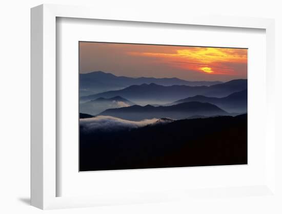 Sunset over the Great Smoky Mountains National Park, Tennessee, USA-Jerry Ginsberg-Framed Photographic Print