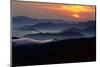 Sunset over the Great Smoky Mountains National Park, Tennessee, USA-Jerry Ginsberg-Mounted Photographic Print