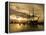 Sunset over the Hard and Hms Warrior, Portsmouth, Hampshire, England, United Kingdom, Europe-Stuart Black-Framed Premier Image Canvas