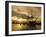 Sunset over the Hard and Hms Warrior, Portsmouth, Hampshire, England, United Kingdom, Europe-Stuart Black-Framed Photographic Print