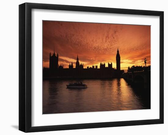 Sunset Over the Houses of Parliament, Unesco World Heritage Site, Westminster, London-Roy Rainford-Framed Photographic Print