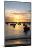 Sunset over the Indian Ocean with Boats in Silhouette on the Calm Water Off the Beach at Gran Baie-Lee Frost-Mounted Photographic Print