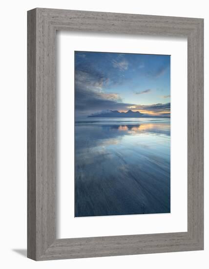 Sunset over the Isle of Rhum, from Bay of Laig, Scotland, United Kingdom, Europe-John Potter-Framed Photographic Print