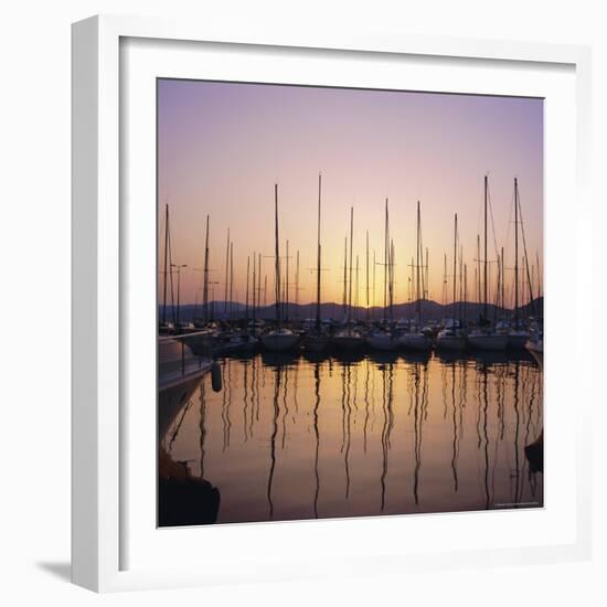 Sunset Over the Marina, St. Tropez, Cote d'Azur, Var, Provence, France, Europe-Ruth Tomlinson-Framed Photographic Print