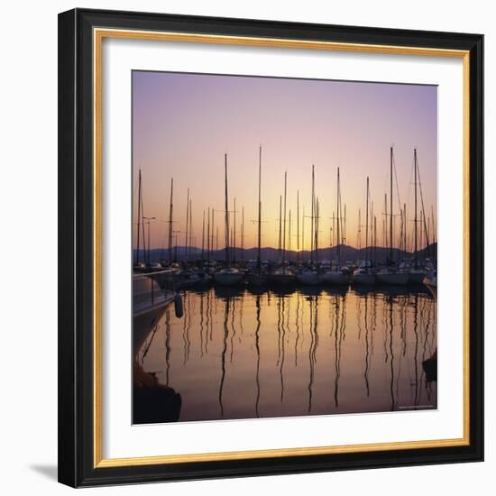 Sunset Over the Marina, St. Tropez, Cote d'Azur, Var, Provence, France, Europe-Ruth Tomlinson-Framed Photographic Print