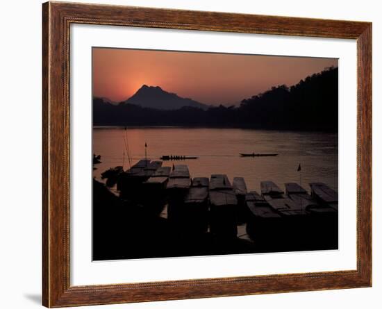 Sunset over the Mekong River, Luang Prabang, Laos, Indochina, Southeast Asia-Mcconnell Andrew-Framed Premium Photographic Print