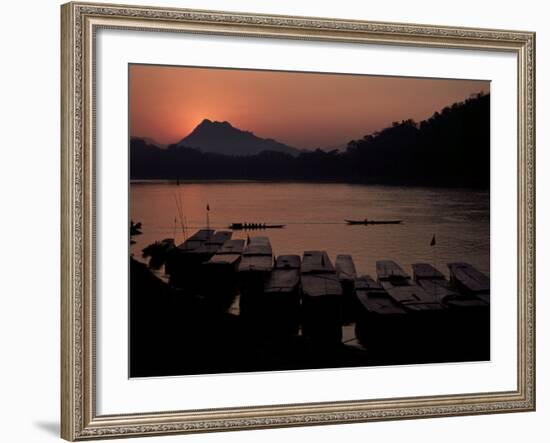 Sunset over the Mekong River, Luang Prabang, Laos, Indochina, Southeast Asia-Mcconnell Andrew-Framed Photographic Print