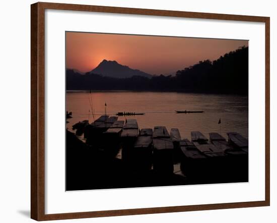 Sunset over the Mekong River, Luang Prabang, Laos, Indochina, Southeast Asia-Mcconnell Andrew-Framed Photographic Print