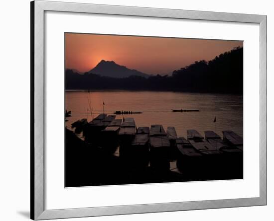 Sunset over the Mekong River, Luang Prabang, Laos, Indochina, Southeast Asia-Mcconnell Andrew-Framed Photographic Print