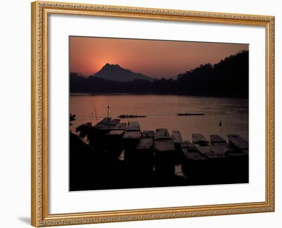 Sunset over the Mekong River, Luang Prabang, Laos, Indochina, Southeast Asia-Mcconnell Andrew-Framed Photographic Print