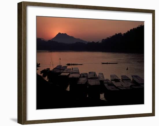 Sunset over the Mekong River, Luang Prabang, Laos, Indochina, Southeast Asia-Mcconnell Andrew-Framed Photographic Print