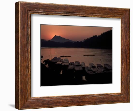 Sunset over the Mekong River, Luang Prabang, Laos, Indochina, Southeast Asia-Mcconnell Andrew-Framed Photographic Print