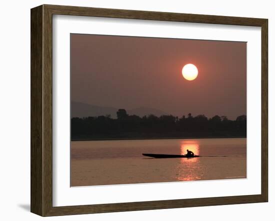 Sunset Over the Mekong River, Pakse, Southern Laos, Indochina, Southeast Asia-Andrew Mcconnell-Framed Photographic Print