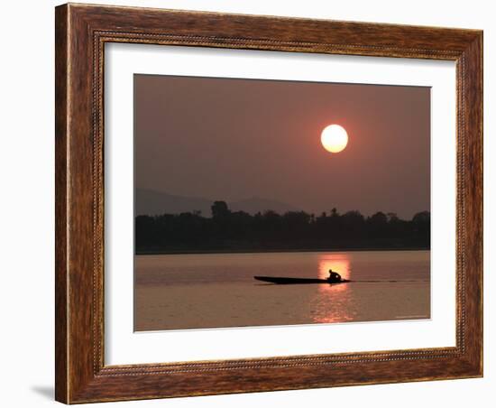 Sunset Over the Mekong River, Pakse, Southern Laos, Indochina, Southeast Asia-Andrew Mcconnell-Framed Photographic Print