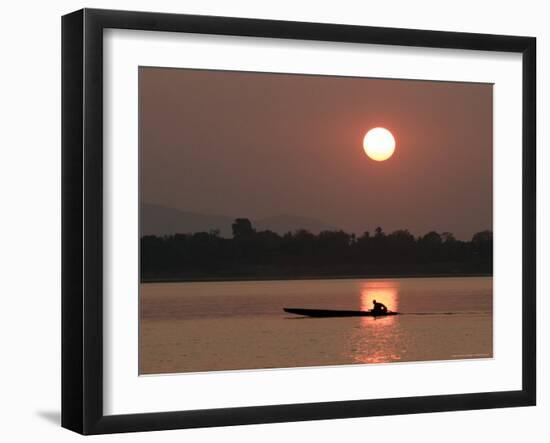 Sunset Over the Mekong River, Pakse, Southern Laos, Indochina, Southeast Asia-Andrew Mcconnell-Framed Photographic Print