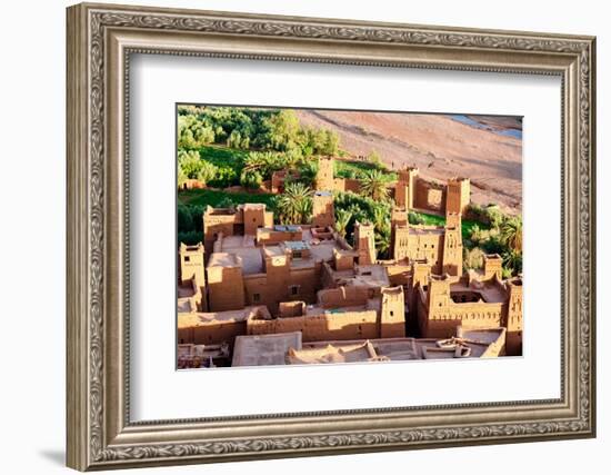 Sunset over the old castles in Ait Ben Haddou, Ouarzazate province, Morocco, North Africa-Roberto Moiola-Framed Photographic Print