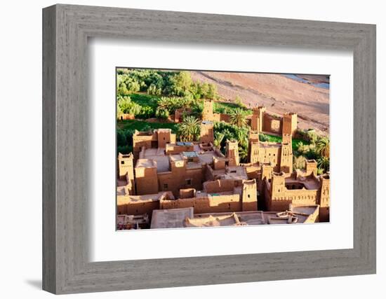 Sunset over the old castles in Ait Ben Haddou, Ouarzazate province, Morocco, North Africa-Roberto Moiola-Framed Photographic Print