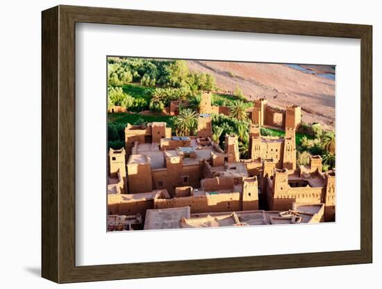 Sunset over the old castles in Ait Ben Haddou, Ouarzazate province, Morocco, North Africa-Roberto Moiola-Framed Photographic Print