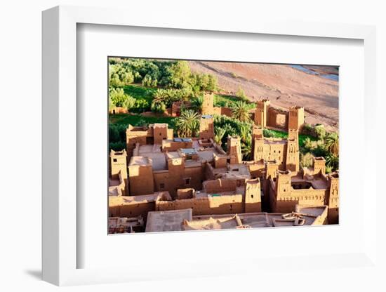 Sunset over the old castles in Ait Ben Haddou, Ouarzazate province, Morocco, North Africa-Roberto Moiola-Framed Photographic Print