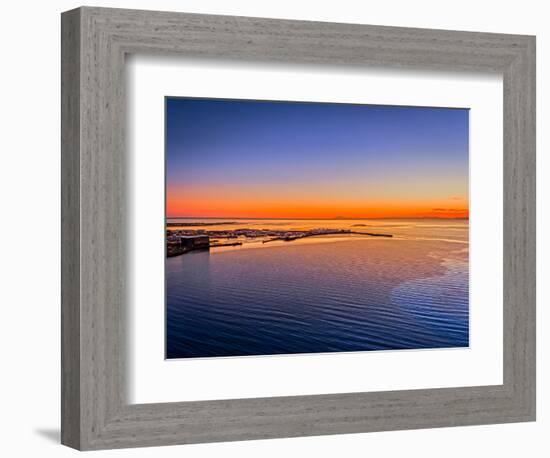 Sunset over the outer harbor of Reykjavik, Reykjavik, Iceland-null-Framed Photographic Print