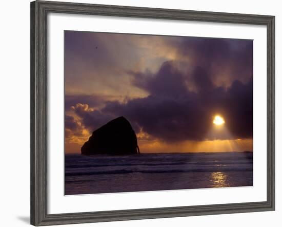 Sunset Over the Pacific Ocean from Cape Kiwanda, Oregon, USA-Janis Miglavs-Framed Photographic Print