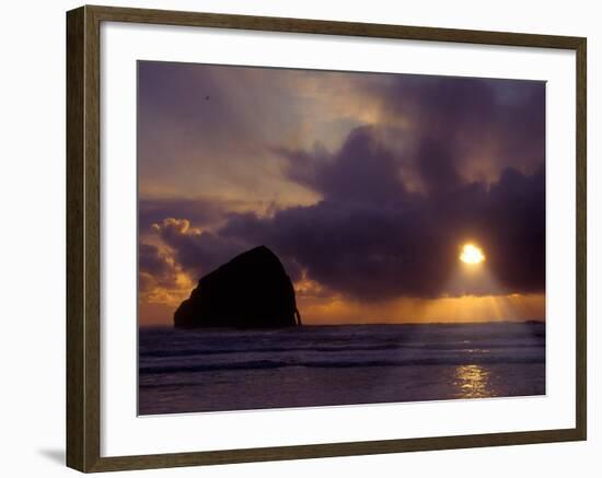 Sunset Over the Pacific Ocean from Cape Kiwanda, Oregon, USA-Janis Miglavs-Framed Photographic Print