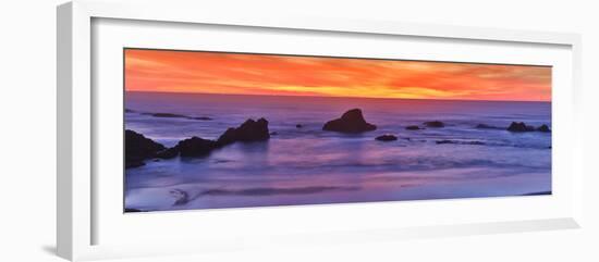 Sunset over the Pacific Ocean from Seal Rock along the Oregon Coast.-Darrell Gulin-Framed Photographic Print