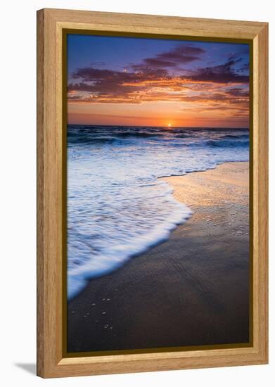 Sunset over the Pacific Ocean from Ventura State Beach, Ventura, California, USA-Russ Bishop-Framed Premier Image Canvas