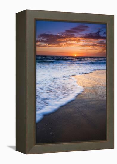 Sunset over the Pacific Ocean from Ventura State Beach, Ventura, California, USA-Russ Bishop-Framed Premier Image Canvas