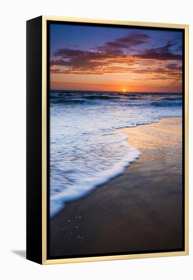 Sunset over the Pacific Ocean from Ventura State Beach, Ventura, California, USA-Russ Bishop-Framed Premier Image Canvas