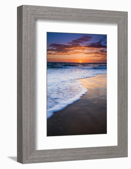 Sunset over the Pacific Ocean from Ventura State Beach, Ventura, California, USA-Russ Bishop-Framed Photographic Print