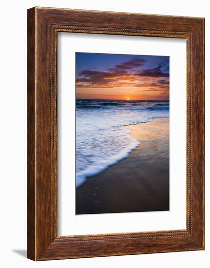 Sunset over the Pacific Ocean from Ventura State Beach, Ventura, California, USA-Russ Bishop-Framed Photographic Print