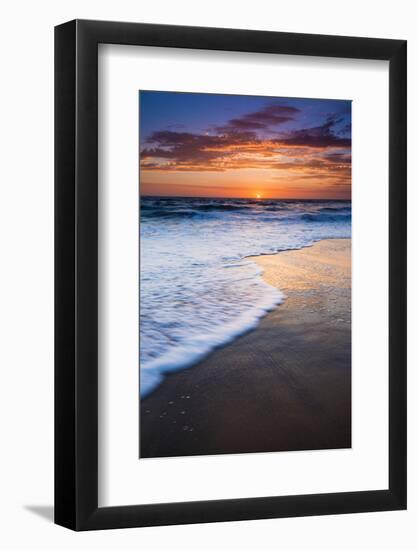 Sunset over the Pacific Ocean from Ventura State Beach, Ventura, California, USA-Russ Bishop-Framed Photographic Print