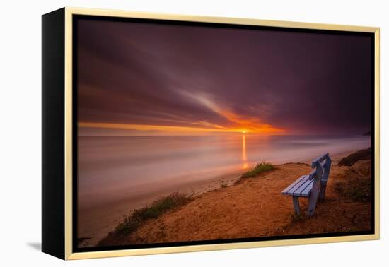 Sunset over the Pacific Ocean in Carlsbad, Ca-Andrew Shoemaker-Framed Premier Image Canvas