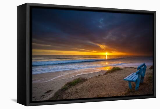 Sunset over the Pacific Ocean in Carlsbad, Ca-Andrew Shoemaker-Framed Premier Image Canvas