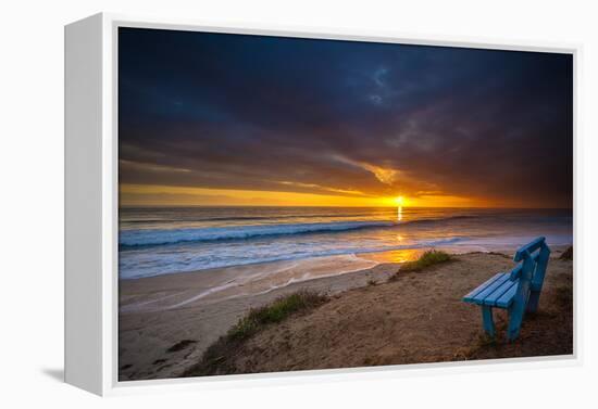 Sunset over the Pacific Ocean in Carlsbad, Ca-Andrew Shoemaker-Framed Premier Image Canvas