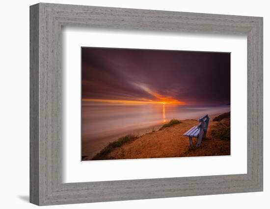 Sunset over the Pacific Ocean in Carlsbad, Ca-Andrew Shoemaker-Framed Photographic Print