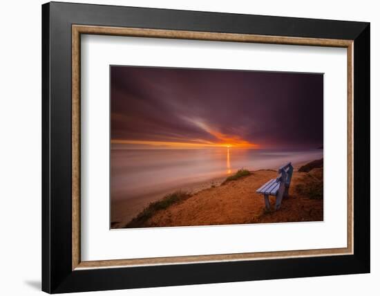 Sunset over the Pacific Ocean in Carlsbad, Ca-Andrew Shoemaker-Framed Photographic Print