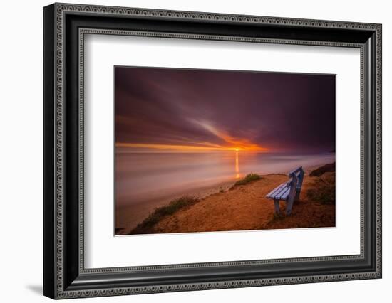 Sunset over the Pacific Ocean in Carlsbad, Ca-Andrew Shoemaker-Framed Photographic Print