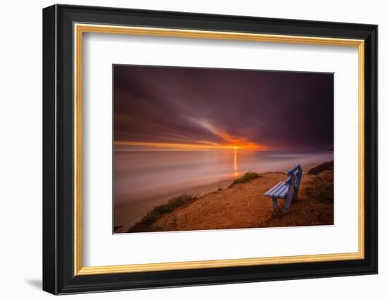 Sunset over the Pacific Ocean in Carlsbad, Ca-Andrew Shoemaker-Framed Photographic Print