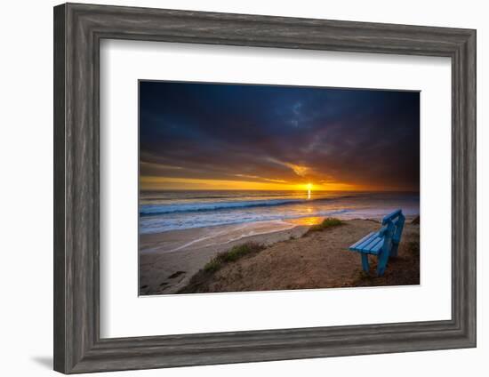 Sunset over the Pacific Ocean in Carlsbad, Ca-Andrew Shoemaker-Framed Photographic Print