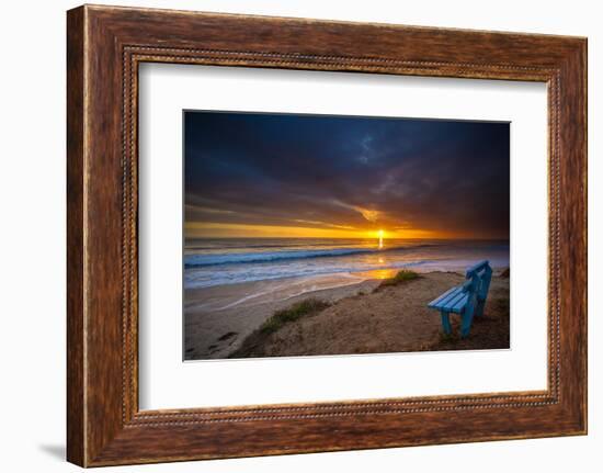 Sunset over the Pacific Ocean in Carlsbad, Ca-Andrew Shoemaker-Framed Photographic Print