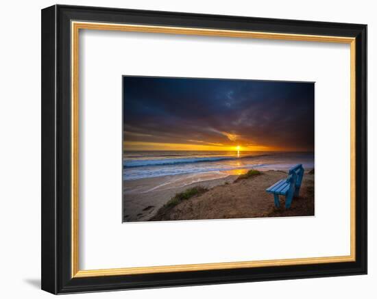 Sunset over the Pacific Ocean in Carlsbad, Ca-Andrew Shoemaker-Framed Photographic Print