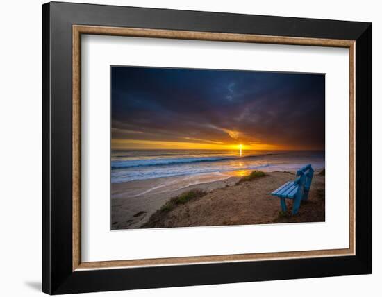 Sunset over the Pacific Ocean in Carlsbad, Ca-Andrew Shoemaker-Framed Photographic Print