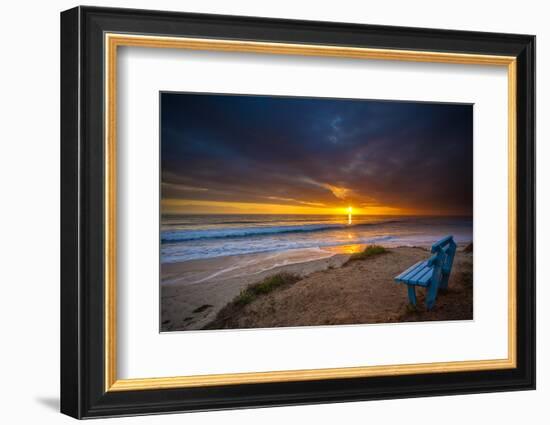 Sunset over the Pacific Ocean in Carlsbad, Ca-Andrew Shoemaker-Framed Photographic Print