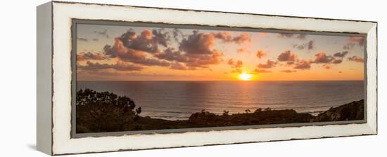 Sunset over the Pacific Ocean, Torrey Pines State Natural Reserve, San Diego, San Diego County-null-Framed Premier Image Canvas