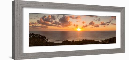 Sunset over the Pacific Ocean, Torrey Pines State Natural Reserve, San Diego, San Diego County-null-Framed Premium Photographic Print