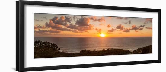 Sunset over the Pacific Ocean, Torrey Pines State Natural Reserve, San Diego, San Diego County-null-Framed Premium Photographic Print