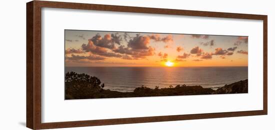 Sunset over the Pacific Ocean, Torrey Pines State Natural Reserve, San Diego, San Diego County-null-Framed Photographic Print